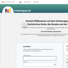 Screenshot vom ERhebungsportal