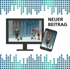 Armutsgefährdung in Niedersachsen 2023: Auf einem Bildschirm und einem Smartphone sind Figuren von einer Frau mit einem vollen Einkaufswagen und einem Mann, vor dem ein Hut liegt, zu sehen. Im Hintergrund ist ein 20-Euro-Schein.